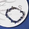 Natural Lapis Lazuli Chips Beaded Bracelet BJEW-JB09686-06-4