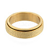 201 Stainless Steel Sand Blast Rotating Finger Ring RJEW-N043-06LG-2