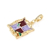 Brass Enamel Pendants KK-U043-12G-02-2