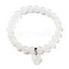 8.5mm Round Natural Quartz Crystal Rock Crystal Beaded Stretch Bracelets BJEW-C074-01N-3