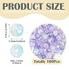 100Pcs Crackle Transparent Glass UV Reactive Beads GLAA-TA0004-28B-4