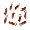 304 Stainless Steel Cubic Zirconia Pendants STAS-E487-21G-07-1