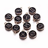 Double-sided Alloy Enamel Pendants X-ENAM-WH0007-01-1