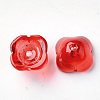 4-Petal Transparent Spray Painted Glass Bead Caps GGLA-S054-009A-03-2