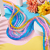  7 Strands 7 Colors Baking Painted Transparent Crackle Glass Bead Strands DGLA-TA0001-02-14