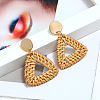 Alloy Rattan Woven Dangle Stud Earrings FS-WGA068A-05-1