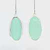 Silver Color Plated Brass Glass Pendants GLAA-J047-06S-2