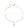 Adjustable Baroque Natural Keshi Pearl Pendant Natural Pearl Rice Beaded Lariat Necklaces for Women NJEW-JN06343-02-3