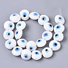 Handmade Evil Eye Lampwork Beads Strands X-LAMP-R143-04C-2