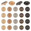 40Pcs 5 Styles 1-Hole Alloy Shank Buttons FIND-DC0005-77A-1