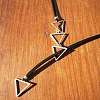 Adjustable Alloy Triangle Imitation Leather Cord Lariat Necklaces WGC01CF-01-4