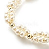 Glass Pearl Braided Beaded Bracelet BJEW-JB08593-4