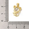 Rack Plating Brass Micro Pave Cubic Zirconia Pendants KK-L220-027G-3