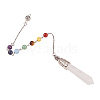  Chakra Natural & Synthetic Mixed Stone Pointed Dowsing Pendulums PALLOY-NB0001-10-3