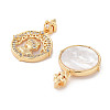 Brass Micro Pave Cubic Zirconia Pendants KK-C051-37G-2