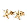 Ion Plating(IP) 304 Stainless Steel Starfish Stud Earrings for Women EJEW-I285-06G-1