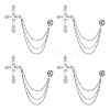 Cross Alloy Rhinestone Lapel Pin Backs JEWB-WH0051-057P-1