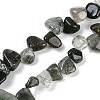 Natural Green Rutilated Quartz Nuggets Beads Strands G-B125-A14-01-1