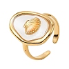 Oval with Shell Shape Resin Finger Rings STAS-Z101-07G-01-1