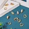 12Pcs 6 Styles Brass Micro Pave Cubic Zirconia Hoop Earring Finding KK-TA0002-57-6
