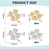 BENECREAT 8Pcs 2 Colors Brass Micro Pave Cubic Zirconia Connector Charms KK-BC0012-15-2