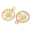 Brass Micro Pave Orange Cubic Zirconia Pendants CU-E003-16G-D-2