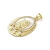 Brass Pave Shell Pendants KK-I708-16O-G-2