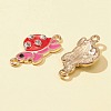 24Pcs 6 Colors Alloy Enamel Connector Charms ENAM-FS0001-60-4