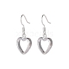 Heart Brass Dangle Earrings EJEW-BB11888-1