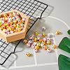 Biyun 200Pcs 2 Colors Opaque Acrylic Round Beads SACR-BY0001-02-16