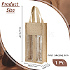 Jute Wine Storage Handbag with PVC Clear Window ABAG-WH0045-18-2