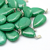 Teardrop Dyed Natural Malaysia Jade Pendants G-Q368-10-1