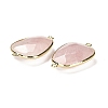 Natural Rose Quartz Faceted Connector Charms G-F763-02G-06-2