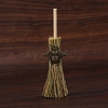 Mini Witch Wiccan Altar Broom with Alloy Charms PW-WGDD577-02-1