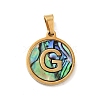 PVD Vacuum Plating 304 Stainless Steel with Paua Shell Pendants STAS-G268-02G-G-2