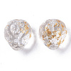 Transparent Spray Painted Glass Beads GLAA-R215-01-B09-2