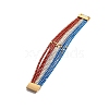 American Flag Style Red Blue White Imitation Leather Cord Bracelet PW-WG35B3F-01-5