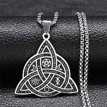 Non-Tarnish 304 Stainless Steel Pendant Necklaces NJEW-K253-09P