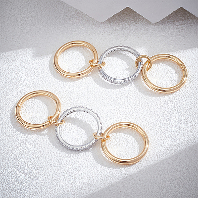 2Pcs Stainless Steel Micro Pave Cubic Zirconia Finger Rings RJEW-UN0003-10A-1