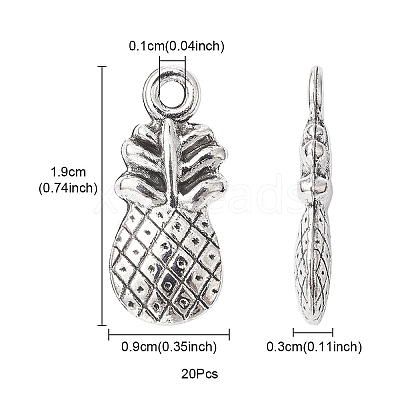 Pineapple Tibetan Style Alloy Pendants TIBEP-YW0001-38AS-1