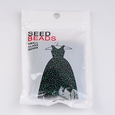 Dark Green 11/0 Grade A Round Transparent Glass Seed Beads X-SEED-Q007-F53-1