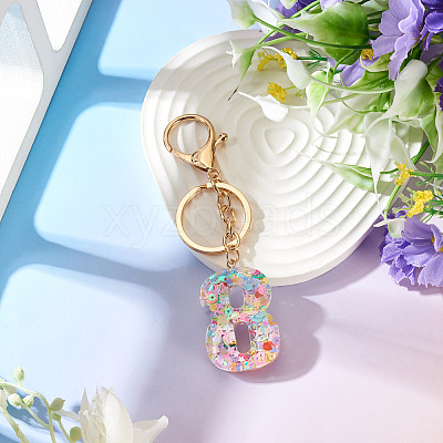 Number 8 Transparent Resin Keychains KEYC-TADJ0001-10H-1