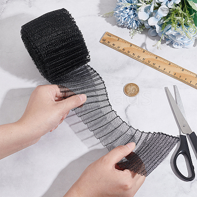5 Yards Polyester Pleated Mesh Ribbon OCOR-BC0006-81B-1