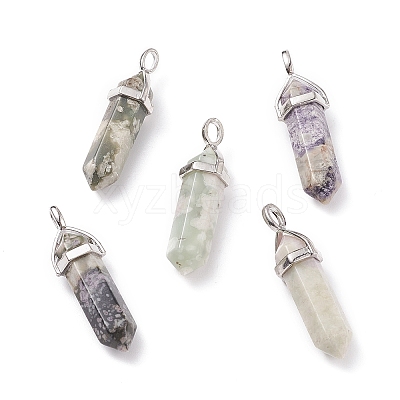 Natural Peace Jade Pointed Pendants X-G-M378-01P-A14-1