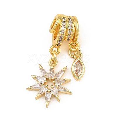 Brass Micro Pave Clear Cubic Zirconia Pendants CU-CBAD306-12G-1