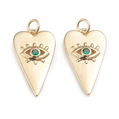 Brass Micro Pave Cubic Zirconia Pendants ZIRC-I042-01A-1