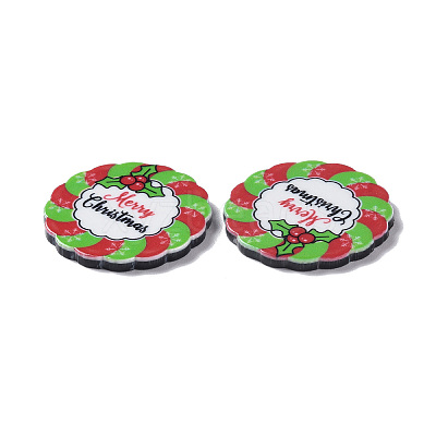 Christmas Style Printed Acrylic Cabochons MACR-O045-01C-1