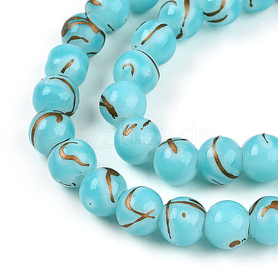 Baking Paint Glass Beads X1-DGLA-N010-8mm-03-1