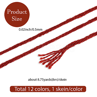 6-Ply Polyester Embroidery Floss OCOR-WH20074-01A-09-1