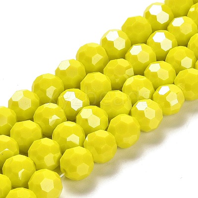 Electroplate Opaque Glass Beads Strands EGLA-A035-P10mm-A04-1